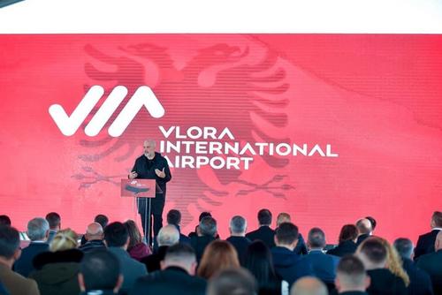 Edi Rama hät Rede beim Spatenstich für Vlora-Flughafen