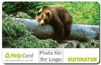 HelpCard mit Motiv "Bär" und Platzhalter für Unternehmenslogo