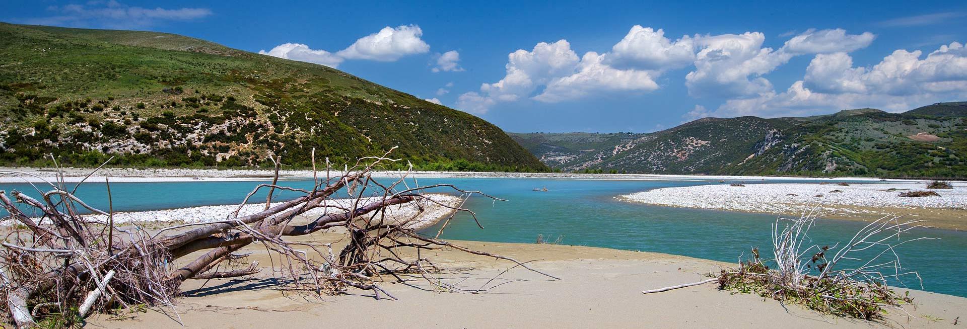 Sand banks in the Vjosa