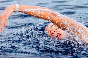 swimmer is front crawling