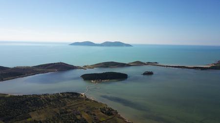 Aerial of the Narta Lagoon in Albania