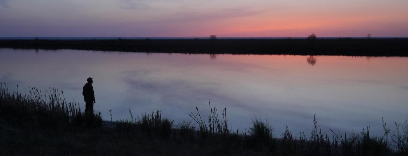 Sunset by the water