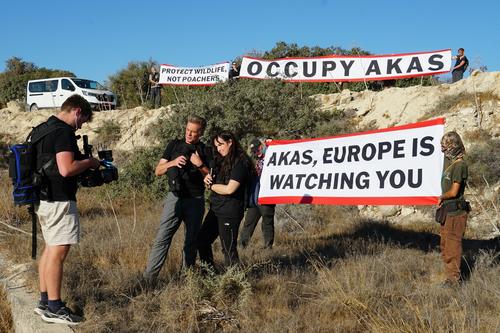Employees of CABS demonstrate on Cyprus