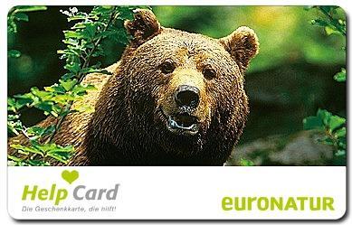 EuroNatur-HelpCard mit Braunbär-Motiv