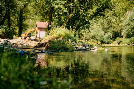 Construction site for the small hydro power project at the Una