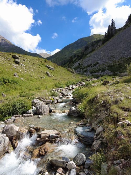 Free flowing river in the mountains