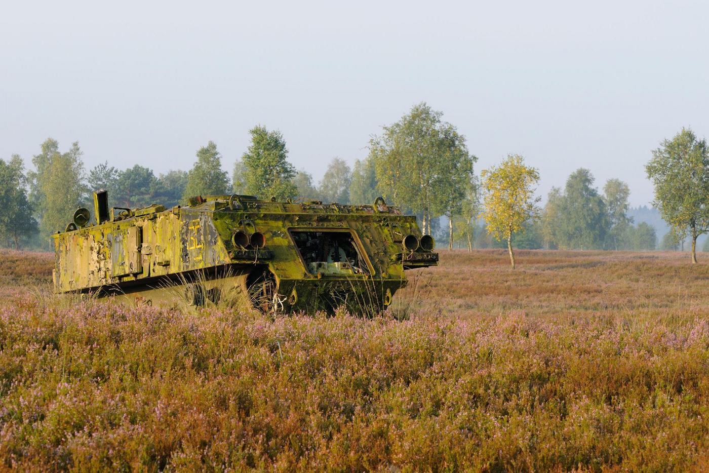 A decommissioned tank