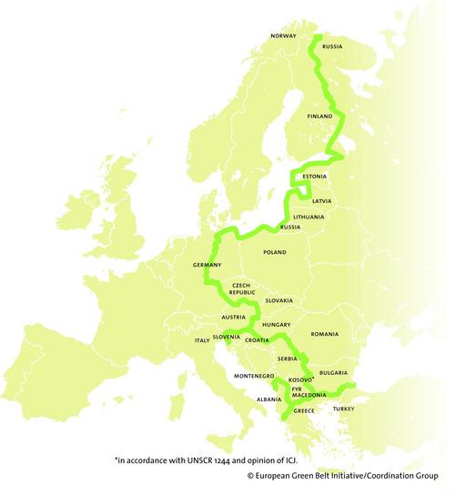 Map of the European Green Belt