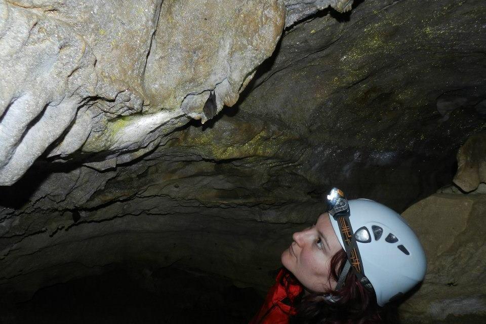 Bat expert Elena Stoeva in a cave