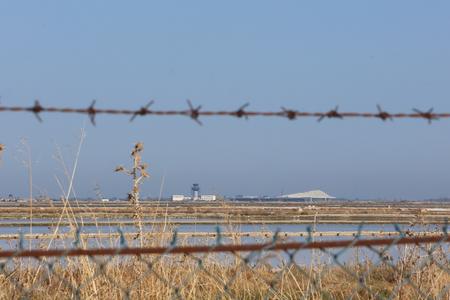 Construction site airport in the Narta lagoon