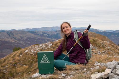 Marija Šoškić Popović on the top of Zeletin mountain