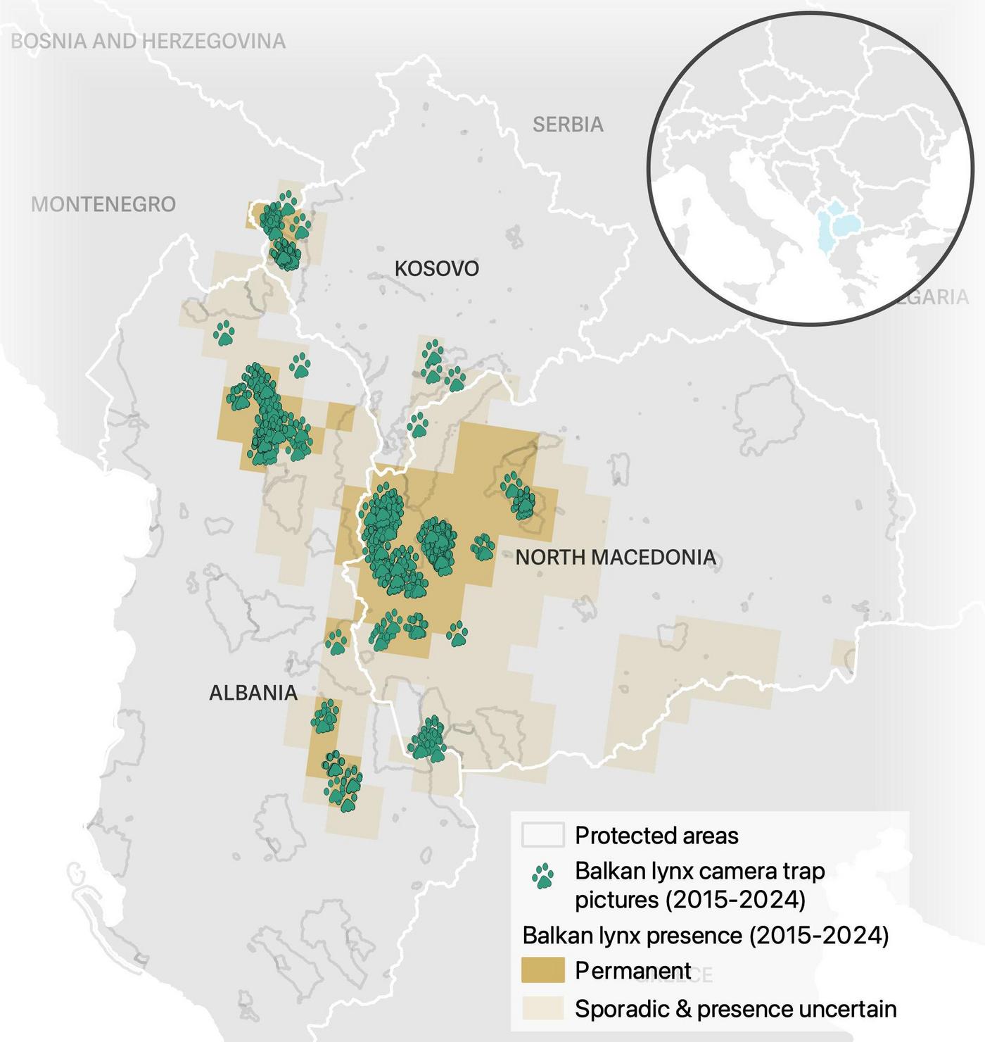 Verbreitungskarte Balkanluchs