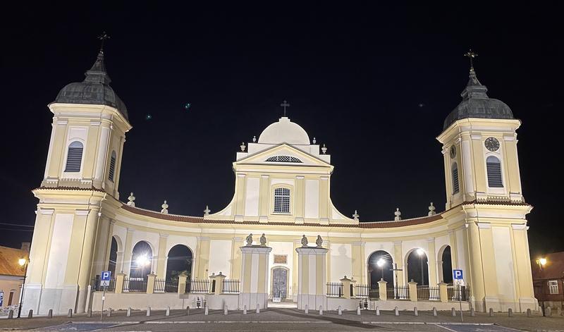 The Holy Trinity Church in Tykocin by night