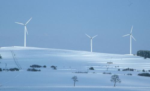 wind wheels in the snow