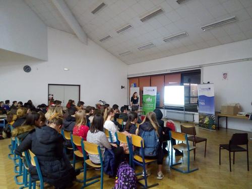 Schüler bei einer Präsentation zum Worlds Wetands Day.