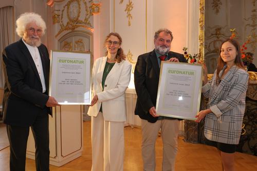 Certificate is presented to EuroNatur award winners