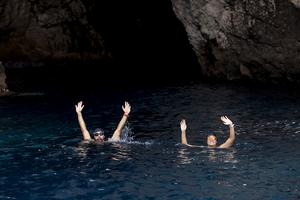 Dina Levačić and Darko Hren in front of Medvidina cave