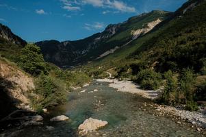 Valley of a free flowing river in Albania