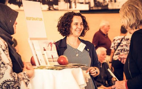 EuroNatur staff at the stand for a donation initiative