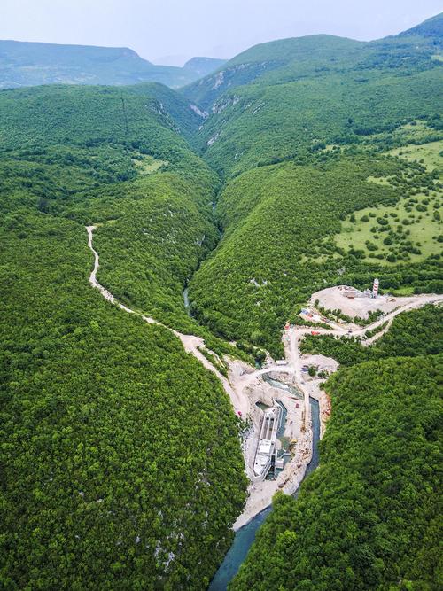 Construction site of a hydropower plant on the Sana