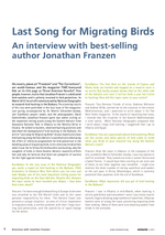 Interview with Jonathan Franzen in the EuroNatur Magazin 3-2013