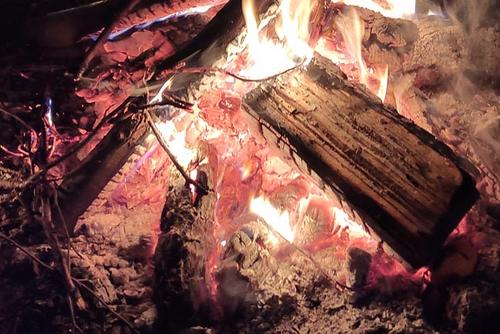 Holz wird verbrannt