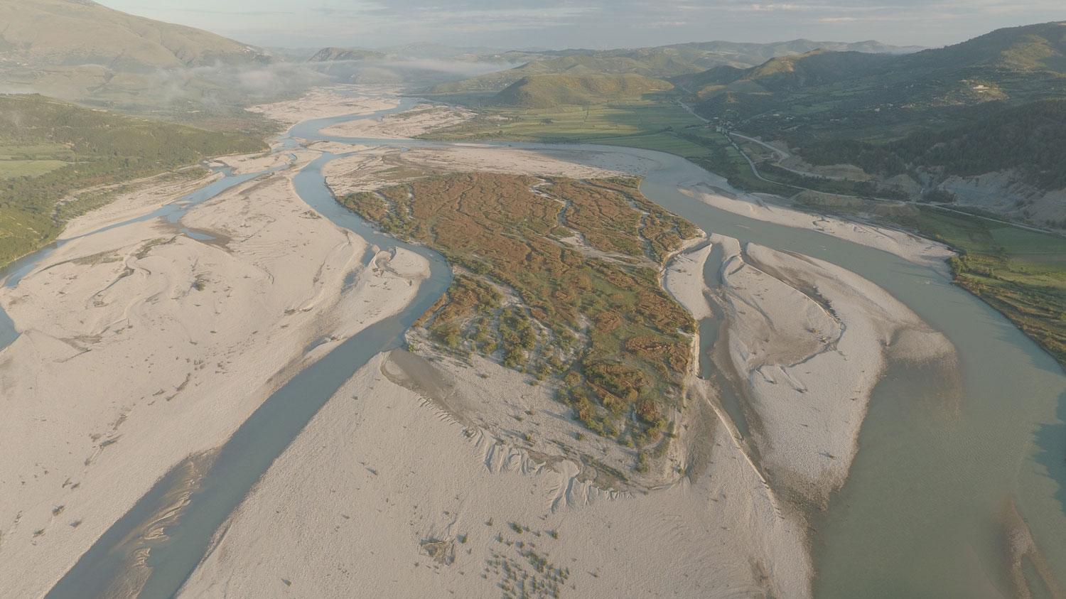 Middle course of the Vjosa in Albania