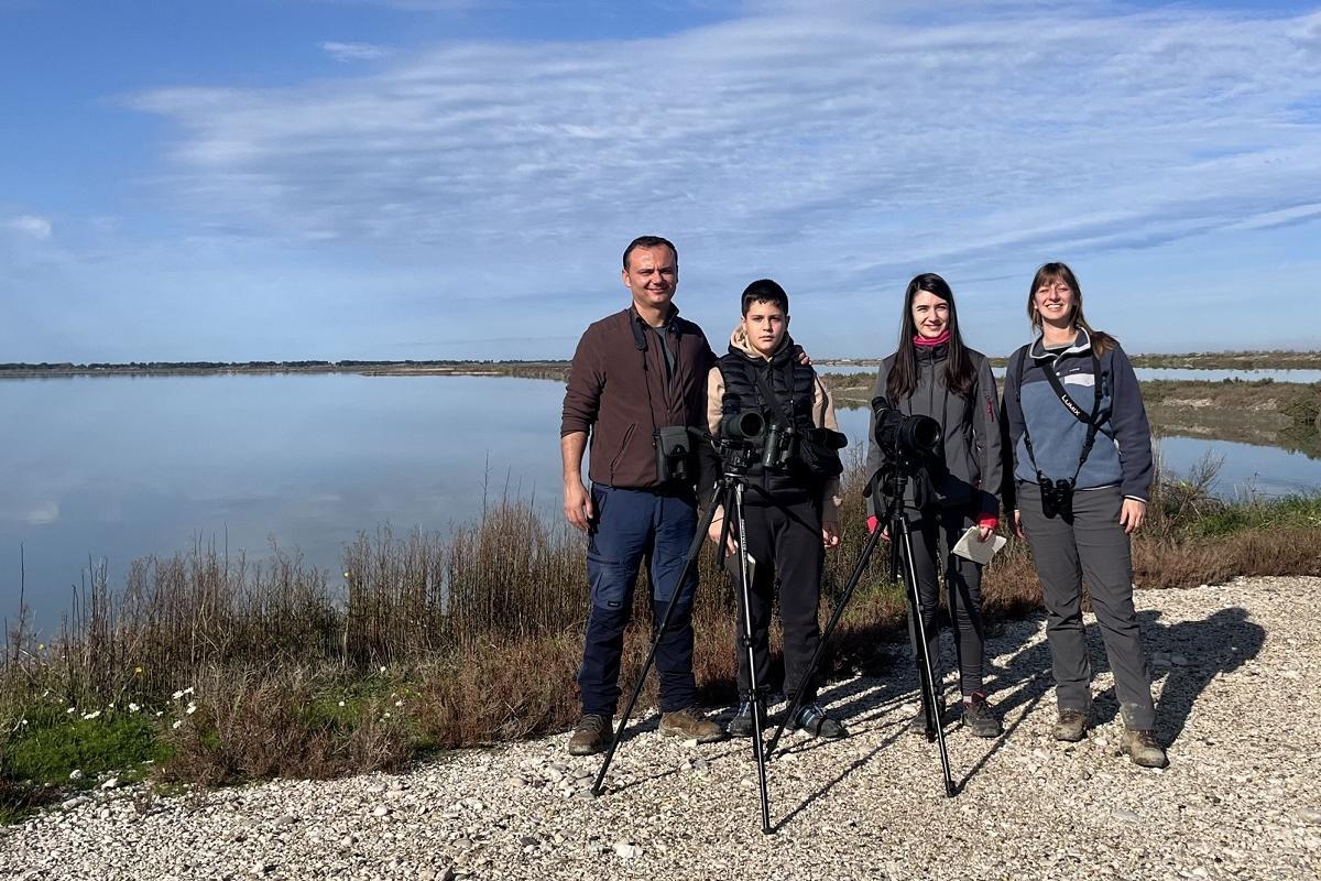 Voluntary bird counters in Albania