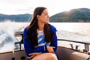 young lady in a boat