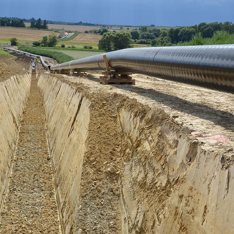 Construction site of a gas pipeline