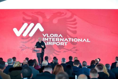 Edi Rama gives speech at groundbreaking ceremony for Vlora airport