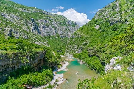 The Moraca River flows through a gorge in Montenegro.