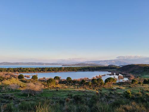 View of the Narta lagoon in evening light.