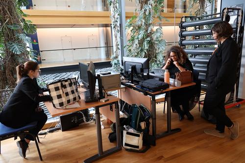 Lobby work Marilena, Bruna and Amelie in Strasbourg