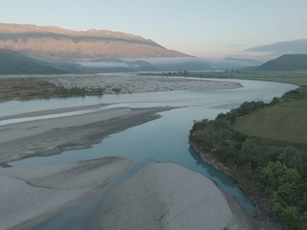 The free running river Vjosa in Albania