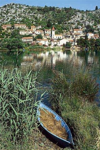 Village on a river