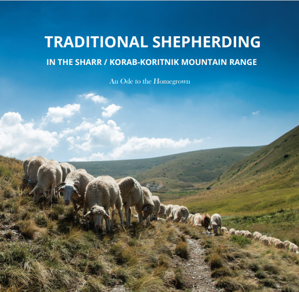 Titelseite der Broschüre über traditionelle Weidewirtschaft mit Schafen im Shar Gebirge.